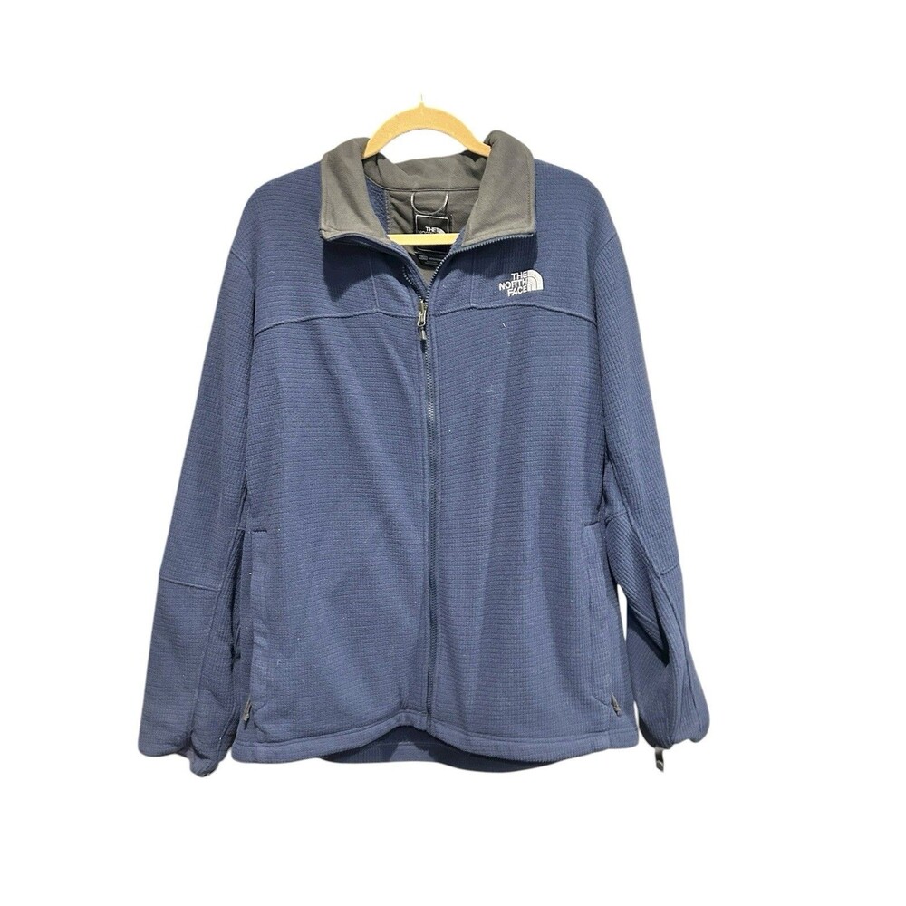 Men’s North face Jacket Windwall Navy Blue & Gray Size XL Full Zip Outdoor Gorp